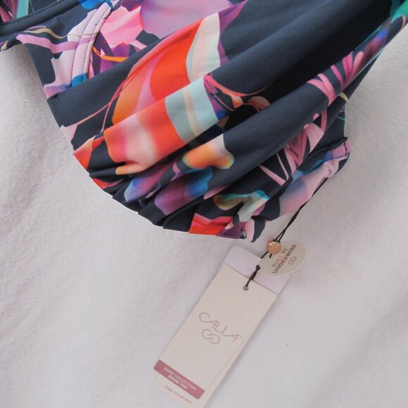 NWT - Calia Pleated Panel Underwire Swim Top - 34D - Picture 6 of 12